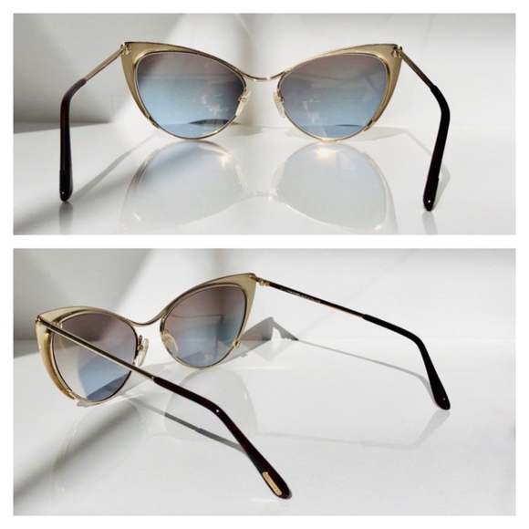 New TOM FORD Nastasya Gold Cat Eye Sunglasses main image 7